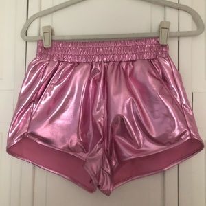 Pink metallic shorts